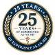 25+ years of experience badge